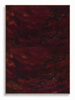 Quite Spectrum III deep crimson burgundy abstract canvas art print in oak shadow frame