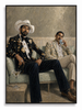 Between Conversations figurative two figures impasto canvas art print styled contemporary living room