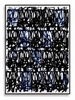 Black Frequency navy black gestural abstract canvas art print in black shadow frame