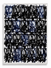 Black Frequency navy black gestural abstract canvas art print in white shadow frame