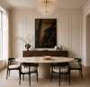 Carbon dark gestural black impasto abstract canvas art print styled contemporary dining room