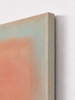Dawn Haze blush pink sage colour field abstract canvas art print canvas wrap side angle detail