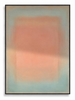 Dawn Haze blush pink sage colour field abstract canvas art print in black shadow frame