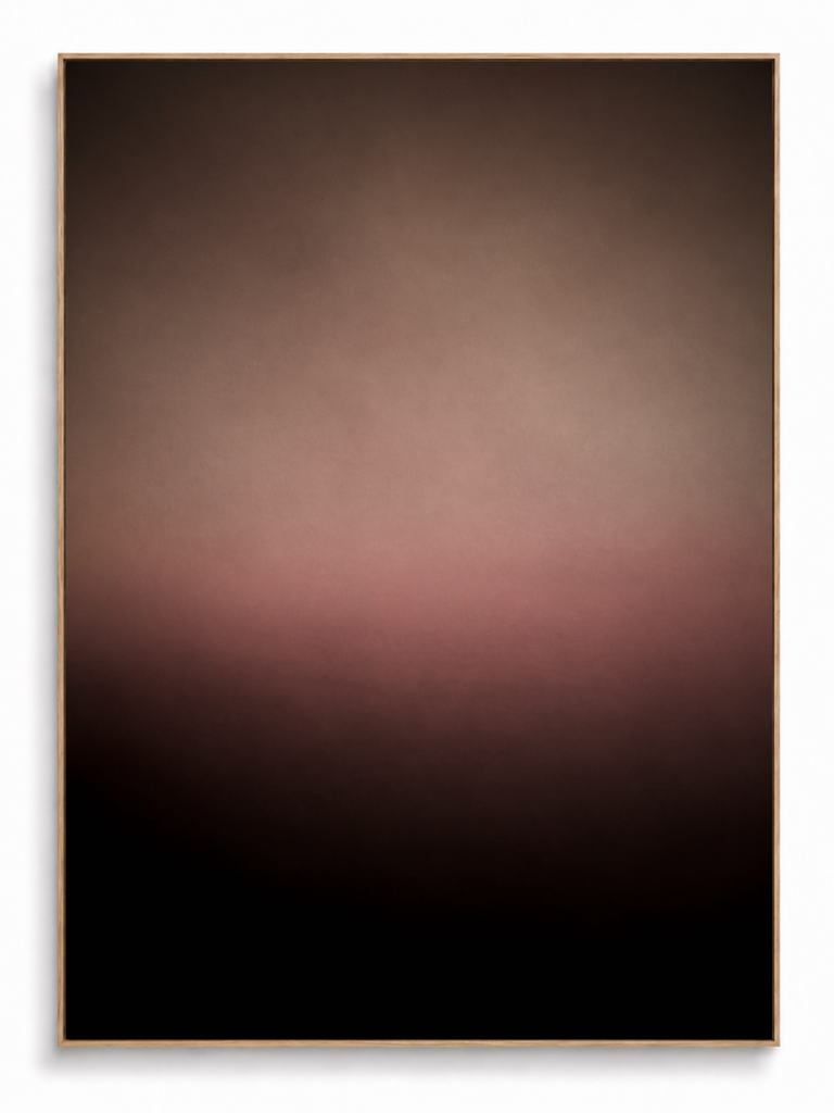 Dusk In Terrain dusty rose terracotta gradient abstract canvas art print in oak shadow frame
