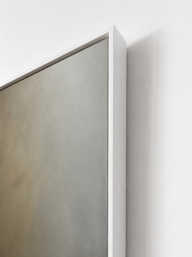 Grounded Light abstract canvas art print white shadow frame corner detail