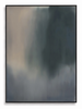 Haze Study moody blue grey atmospheric abstract canvas art print in black shadow frame
