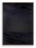 Ink Tide deep black gestural abstract canvas art print in oak shadow frame