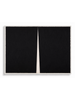 Meridian black cream minimalist abstract canvas art print in white frame landscape format