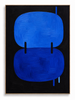 Nacho Polo cobalt blue black geometric abstract canvas art print in black frame