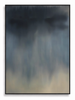 Nocturne Drift moody blue grey atmospheric abstract canvas art print in black shadow frame