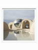Chromatic surreal figurative framed photographic print in white frame