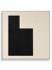 Quite Voltage white cream geometric abstract canvas art print in oak shadow frame