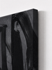 Reckoning dark black gestural abstract canvas art print canvas wrap side angle texture detail