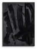 Reckoning dark black grey gestural expressionist abstract canvas art print in black frame