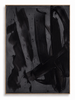 Reckoning dark black grey gestural expressionist abstract canvas art print in oak frame