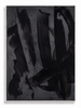 Reckoning dark black grey gestural expressionist abstract canvas art print in white frame