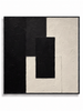 Sanctum black white geometric square abstract canvas art print in black shadow frame