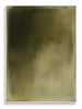 The Understudy dark olive gold atmospheric abstract canvas art print in white shadow frame